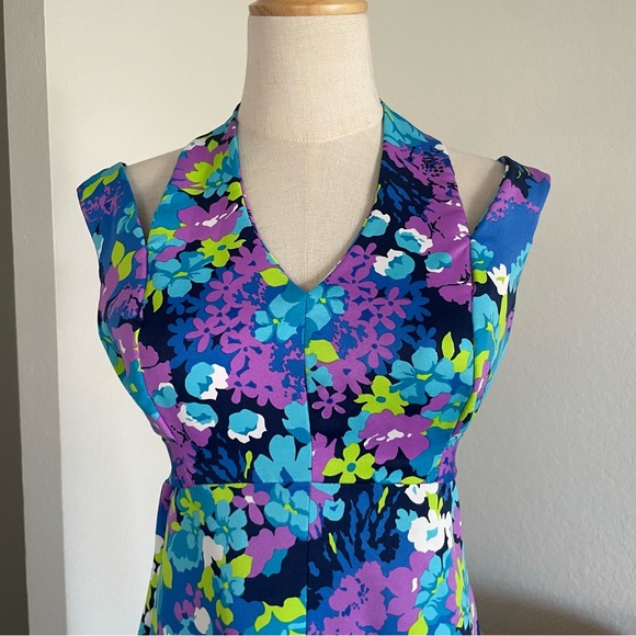 Vintage 1970s Damita Originals Boho Tropical Floral Maxi Dress - Picture 5 of 9